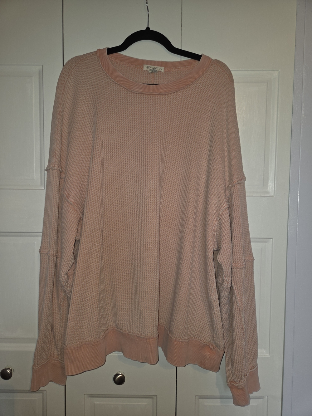 torrid Peach Waffle-Knit Long Sleeve Sweater